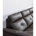 Modernes schwarzes Leder Ecksofa, Couch Schnittmöbel Sofa Set Designs Wohnzimmermöbel